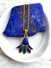 Load image into Gallery viewer, Colorful Dainty Lotus Flower Gold Pendant Necklace