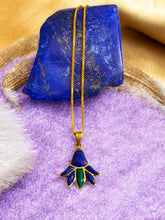 Load image into Gallery viewer, Colorful Dainty Lotus Flower Gold Pendant Necklace