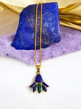 Load image into Gallery viewer, Colorful Dainty Lotus Flower Gold Pendant Necklace