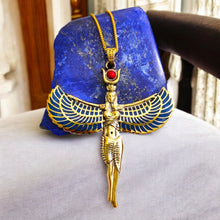 Load image into Gallery viewer, Winged Isis Gold Pendant Necklace