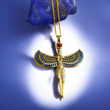 Load image into Gallery viewer, Winged Isis Gold Pendant Necklace