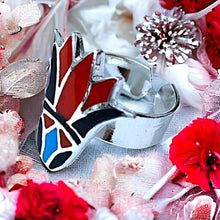 Load image into Gallery viewer, Lotus Flower adjustable silver Ring