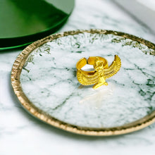 Load image into Gallery viewer, Gold Winged Goddess Maat Ring