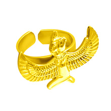 Load image into Gallery viewer, Gold Winged Goddess Maat Ring