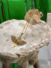 Load image into Gallery viewer, Winged Opal Goddess isis Gold Pendant Necklace