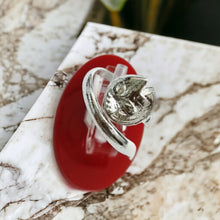 Load image into Gallery viewer, Silver God Amun Ram Head Adjustable Ring