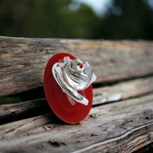 Load image into Gallery viewer, Silver Goddess Sekhmet Adjustable Ring