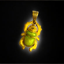 Load image into Gallery viewer, Gold Unique Scarab Pendant Necklace