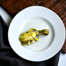 Load image into Gallery viewer, Gold Winged Royal Scarab Pendant Necklace