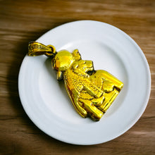 Load image into Gallery viewer, Gold Goddess Sekhmet Pendant Necklace