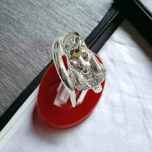 Load image into Gallery viewer, Silver Goddess Sekhmet Adjustable Ring