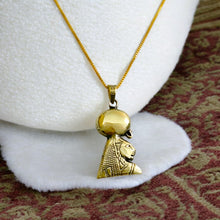 Load image into Gallery viewer, Gold Goddess Sekhmet Pendant Necklace