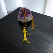 Load image into Gallery viewer, Gold Goddess Seshet The Scribe Pendant Necklace