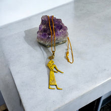 Load image into Gallery viewer, Gold Goddess Seshet The Scribe Pendant Necklace