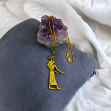 Load image into Gallery viewer, Gold Goddess Seshet The Scribe Pendant Necklace
