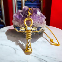 Load image into Gallery viewer, Gold Key Of Life Ankh Pendant Necklace