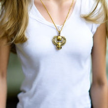 Load image into Gallery viewer, Gold Winged Royal Scarab Pendant Necklace