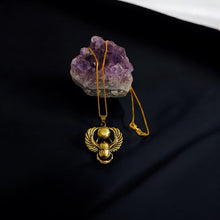 Load image into Gallery viewer, Gold Winged Royal Scarab Pendant Necklace