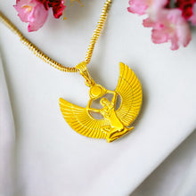 Load image into Gallery viewer, Winged Goddess Isis Gold Pendant Necklace