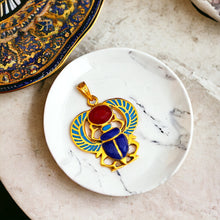 Load image into Gallery viewer, Winged Colorful Scarab Gold Pendant
