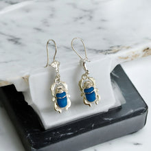 Load image into Gallery viewer, Silver Scarab Egyptian Earring