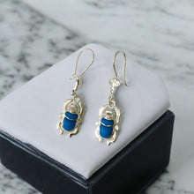 Load image into Gallery viewer, Silver Scarab Egyptian Earring