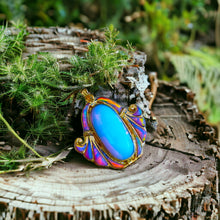 Load image into Gallery viewer, Gold Amazing Opal Lotus Flower Pendant Necklace