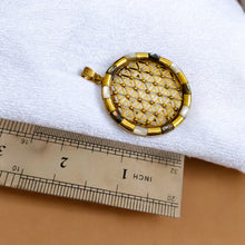 Load image into Gallery viewer, Flower of Life Key Of life Mother of Pearl Gold Pendant Necklace