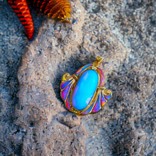 Load image into Gallery viewer, Gold Amazing Opal Lotus Flower Pendant Necklace