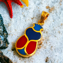 Load image into Gallery viewer, Colorful Dainty Scarab Gold Pendant Necklace