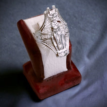 Load image into Gallery viewer, Silver Goddess Bastet The Cat Adjustable Ring