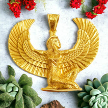 Load image into Gallery viewer, Winged Goddess Maat Gold Pendant