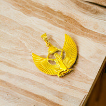 Load image into Gallery viewer, Winged Goddess Isis Gold Pendant Necklace