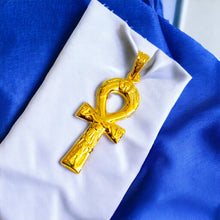 Load image into Gallery viewer, Gold Akhenaton Prayers Ankh Key Of Life Pendant Necklace