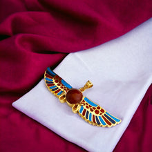Load image into Gallery viewer, Colorful Winged Sun Disk Gold Pendant Necklace
