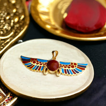 Load image into Gallery viewer, Colorful Winged Sun Disk Gold Pendant Necklace