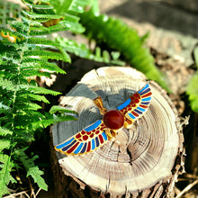 Load image into Gallery viewer, Colorful Winged Sun Disk Gold Pendant Necklace
