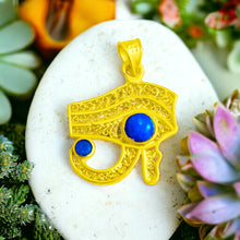 Load image into Gallery viewer, Sparkle Eye Of horus Gold Pendant