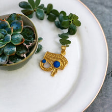 Load image into Gallery viewer, Sparkle Eye Of horus Gold Pendant