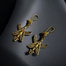 Load image into Gallery viewer, Gold Winged Goddess isis earring