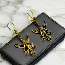 Load image into Gallery viewer, Gold Winged Goddess isis earring