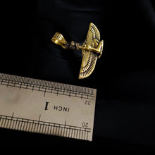 Load image into Gallery viewer, Gold Goddess Isis Pendant, Winged Egyptian Necklace, Gift for Men and Women