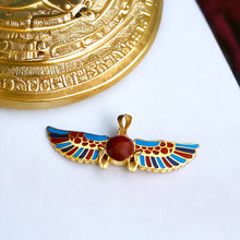 Load image into Gallery viewer, Colorful Winged Sun Disk Gold Pendant Necklace
