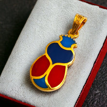 Load image into Gallery viewer, Colorful Dainty Scarab Gold Pendant Necklace