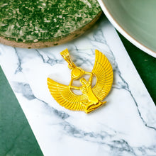 Load image into Gallery viewer, Winged Goddess Isis Gold Pendant Necklace