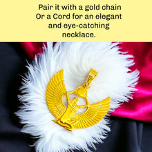 Load image into Gallery viewer, Winged Goddess Isis Gold Pendant Necklace