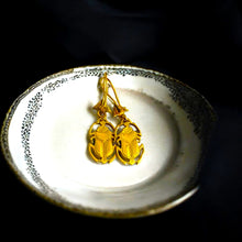 Load image into Gallery viewer, Gold Scarab Egyptian Earring