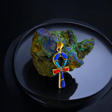 Load image into Gallery viewer, Gold Key Of Life Ankh Pendant Necklace