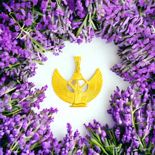 Load image into Gallery viewer, Winged Goddess Isis Gold Pendant Necklace