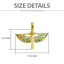 Load image into Gallery viewer, Winged Opal Goddess isis Gold Pendant Necklace